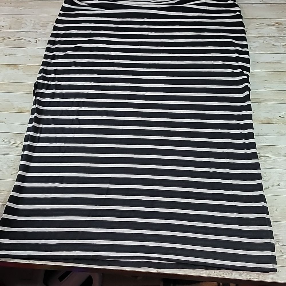 J. Crew Womens Black White Striped Scoop Neck Racerback Maxi Tank Dress Size M - Picture 3 of 8